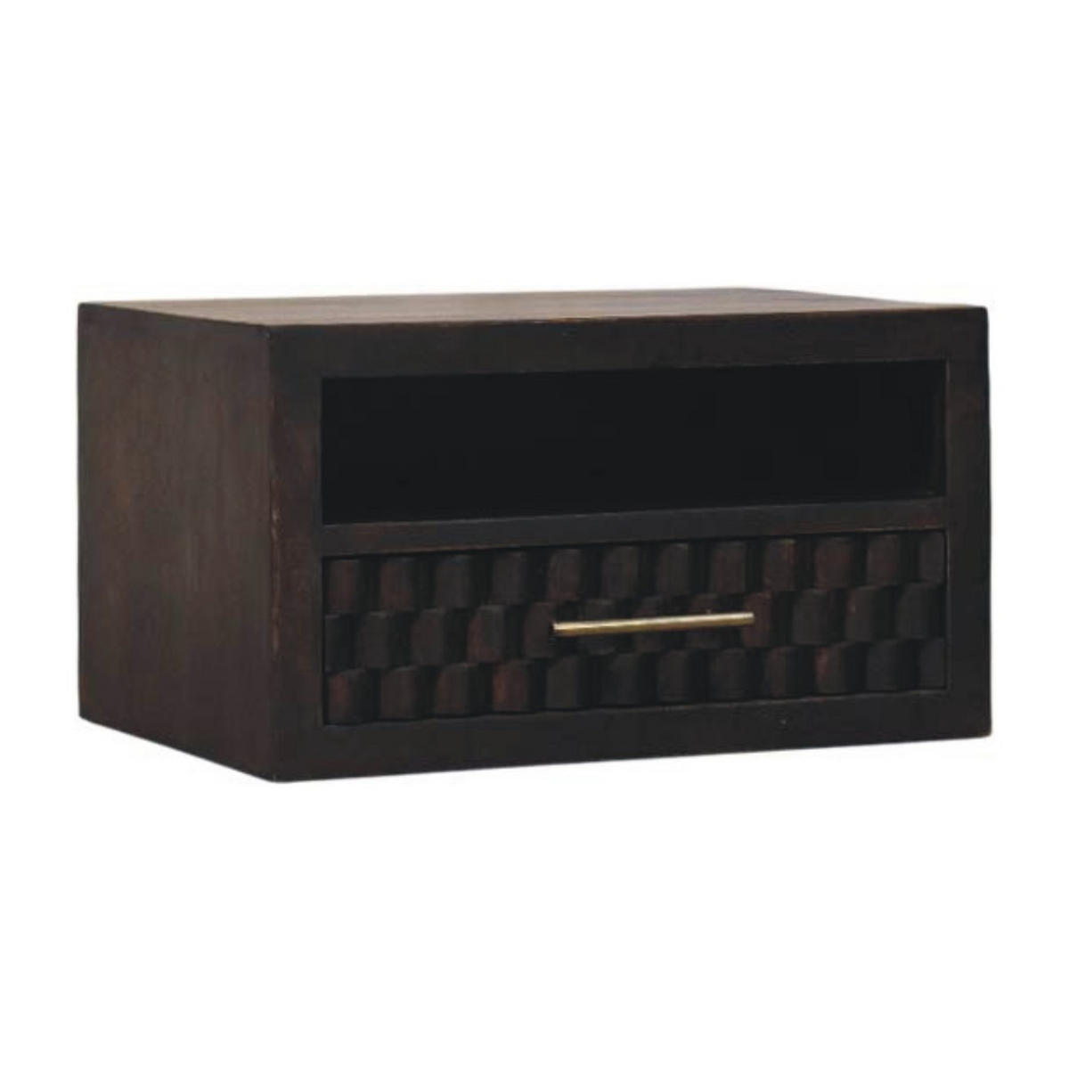 NACHTTISCH Rich-Velvet-Mocha-Finish, 1 Schublade, 1 offenes Fach, Dunkelbraun - Dunkelbraun, Holz (32/25/45cm) - Artisan Furniture