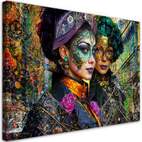 WANDBILD karneval frau abstraktion - Multicolor, Textil (60/40cm) - Feeby