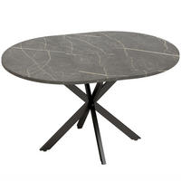 AUSZIEHBARER-ESSTISCH MDF Stahl Schwarz - Schwarz, Holzwerkstoff/Metall (135/100/75cm) - HOMCOM