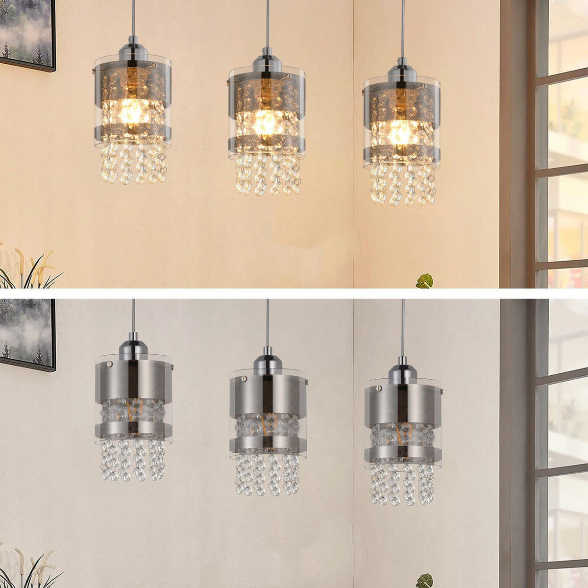 PENDELLEUCHTE Calista 60/11.5/13 cm - Silberfarben, Metall (60/11.5/13cm) - ZMH