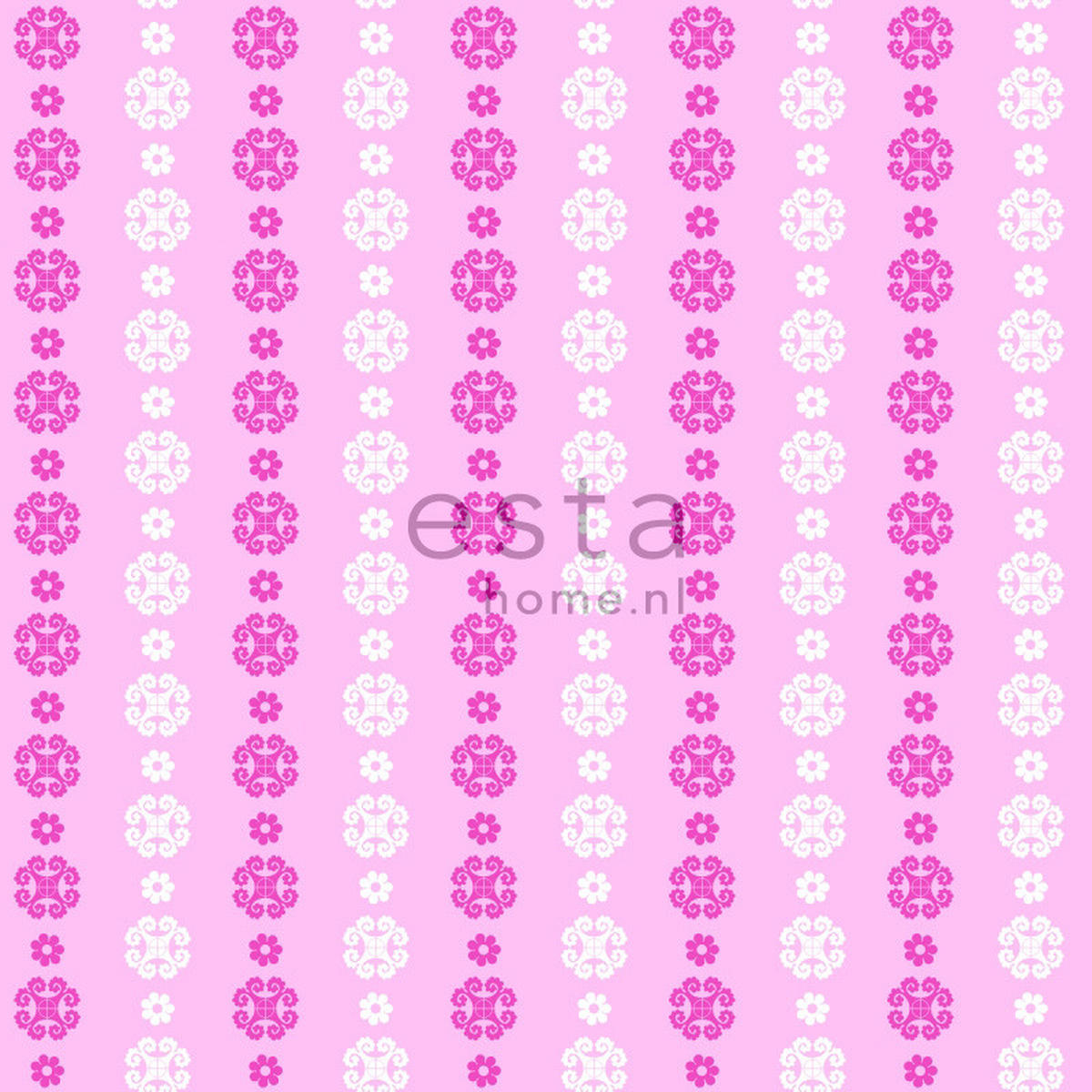 TAPETE Spitzemotiv 53 cm x 10.05 m - Pink, Papier (53/0.1cm) - ESTAhome