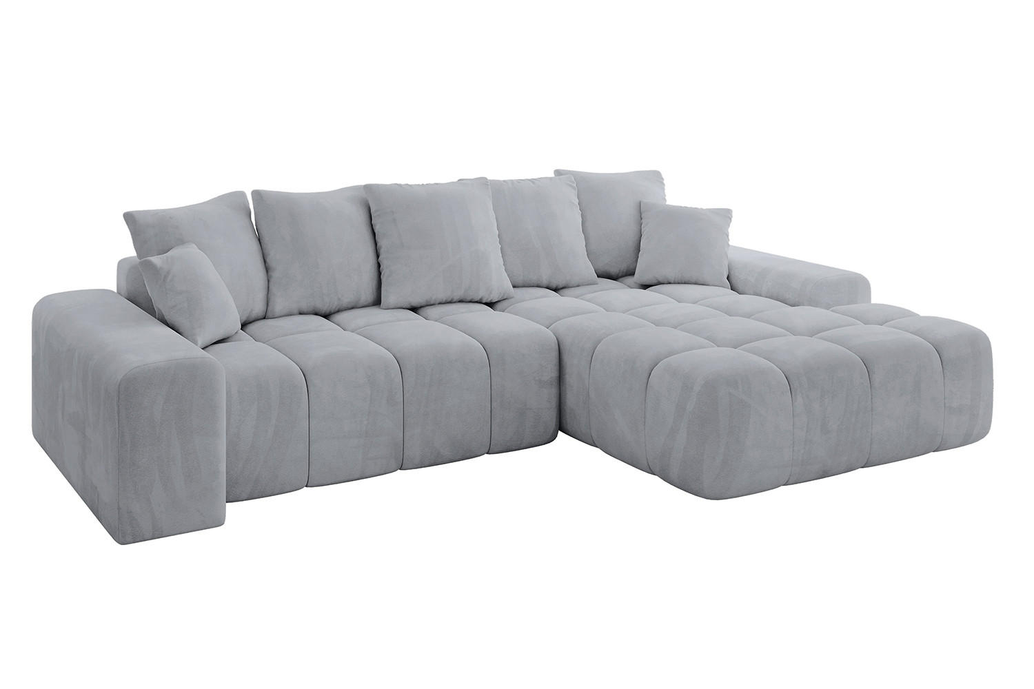 ALTDECOR ROHOVÁ SEDACÍ SOUPRAVA s otomanem vpravo ENSI-L – 267 × 164 × 69 cm, titanová barva