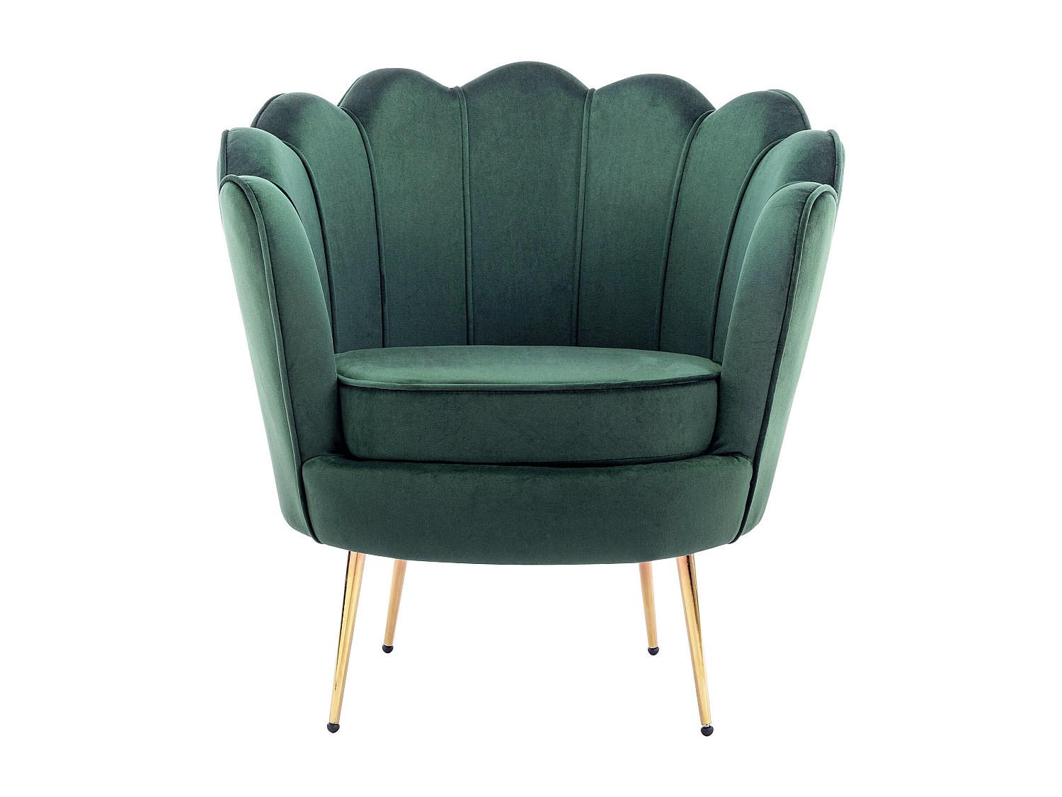 SESSEL mit gerader Rückenlehne - 1 Person - samt - tannengrün Dandelion - Waldgrün, Textil/Metall (78/76.5/75cm) - Vente-Unique