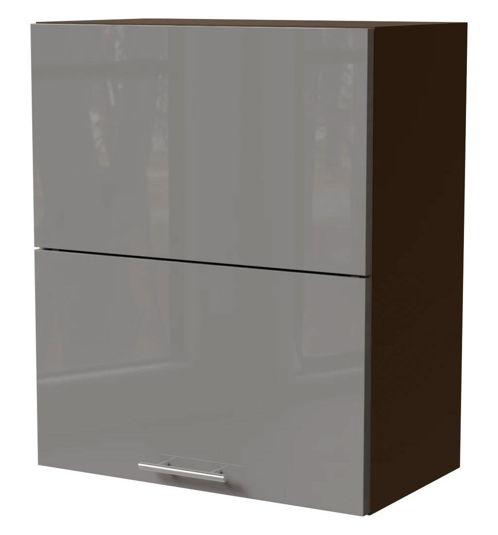 HÄNGESCHRANK Essen W8B/60-AV Lava / Grau Hochglanz 60 / 32,5 / 72cm - Dunkelgrau/Grau, Holz/Holzwerkstoff (60/72/32.5cm) - Feldmann-Wohnen