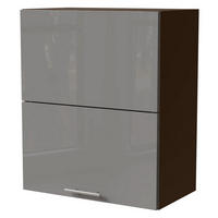 HÄNGESCHRANK Essen W8B/60-AV Lava / Grau Hochglanz 60 / 32,5 / 72cm - Dunkelgrau/Grau, Holz/Holzwerkstoff (60/72/32.5cm) - Feldmann-Wohnen