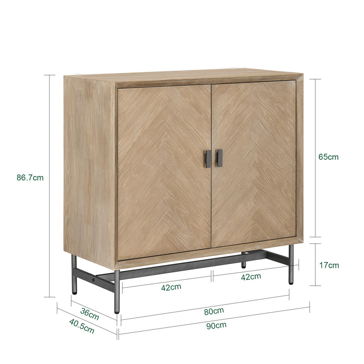 SIDEBOARD Natur - Naturfarben, Holzwerkstoff (90/86.7/40cm) - SoBuy