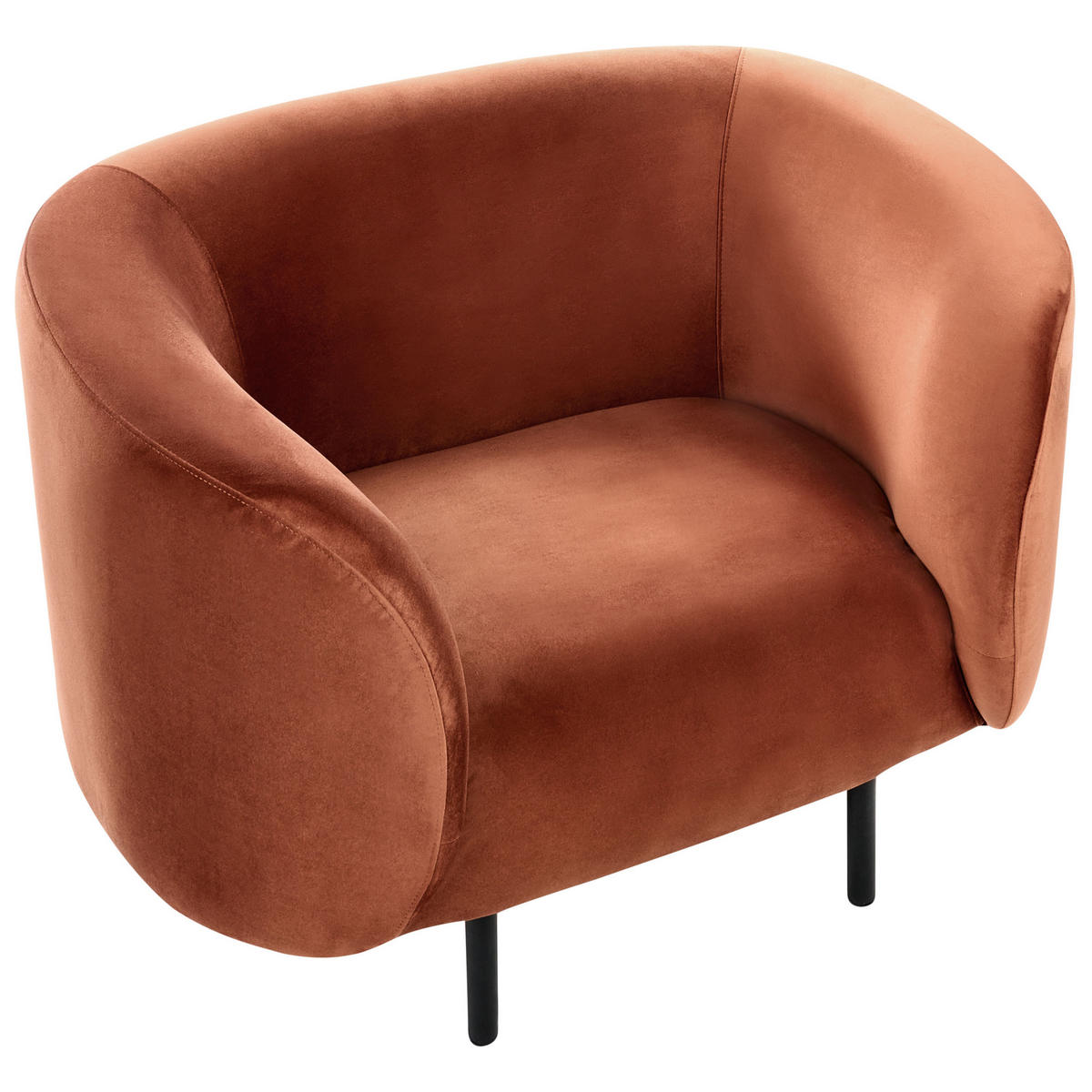 SESSEL Orange Loen - Schwarz/Orange, Textil (105/79/70cm) - Beliani