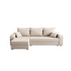 ECKSOFA HEWLET L BIS Cosmic 10 Links mit Schlaffunktion - Beige, Textil (240/140cm) - Bedante