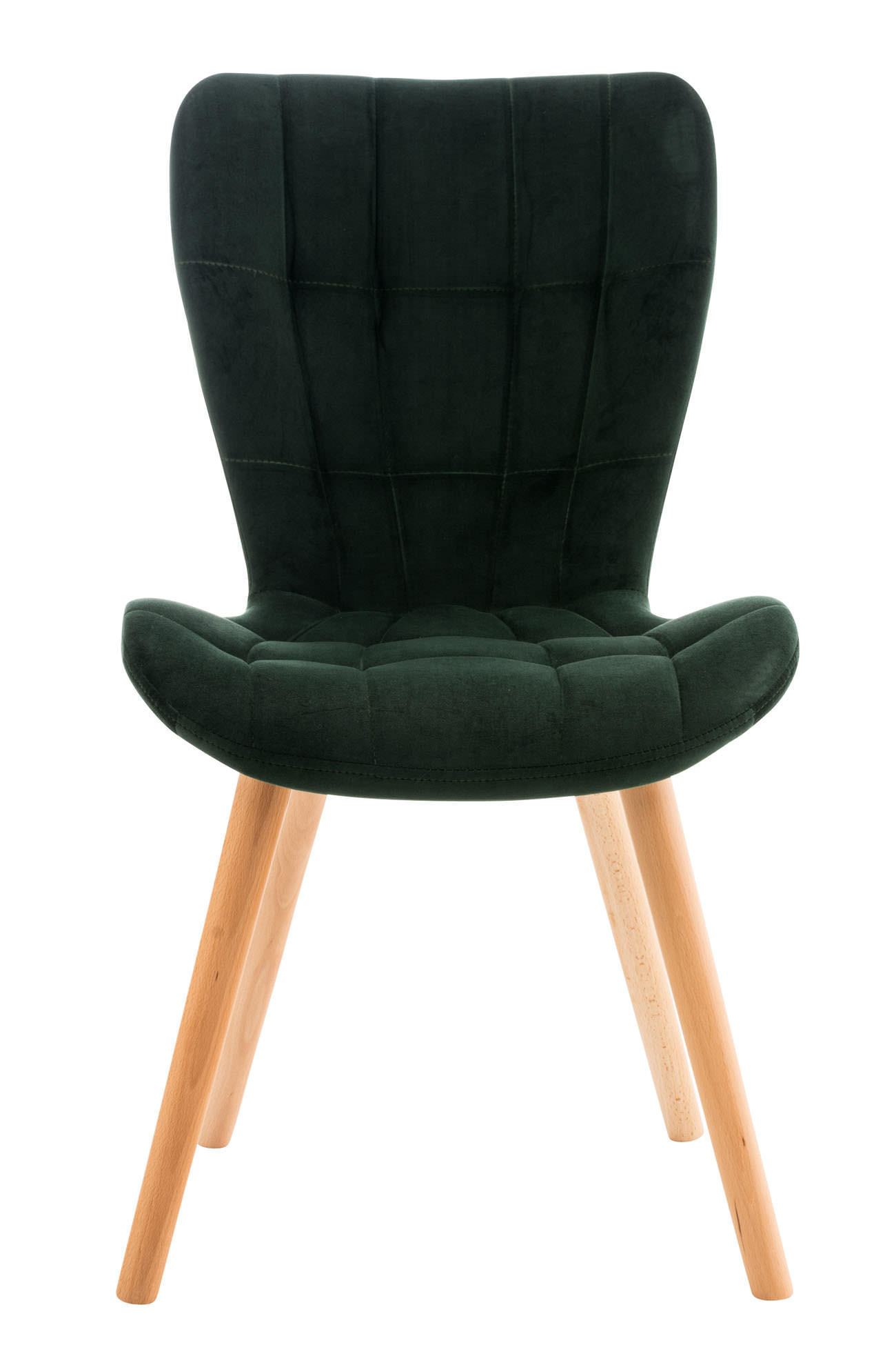 STUHL Samt grün - Eukalyptusholzfarben/Grün, Holz/Textil (50/88/63cm) - CLP