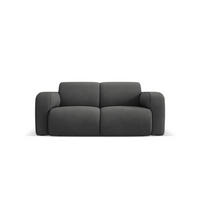 SOFA Molino aus strukturiertem Stoff dunkelgrau 2 Sitzplätze - Dunkelgrau, Textil (95/72/170cm) - Micadoni