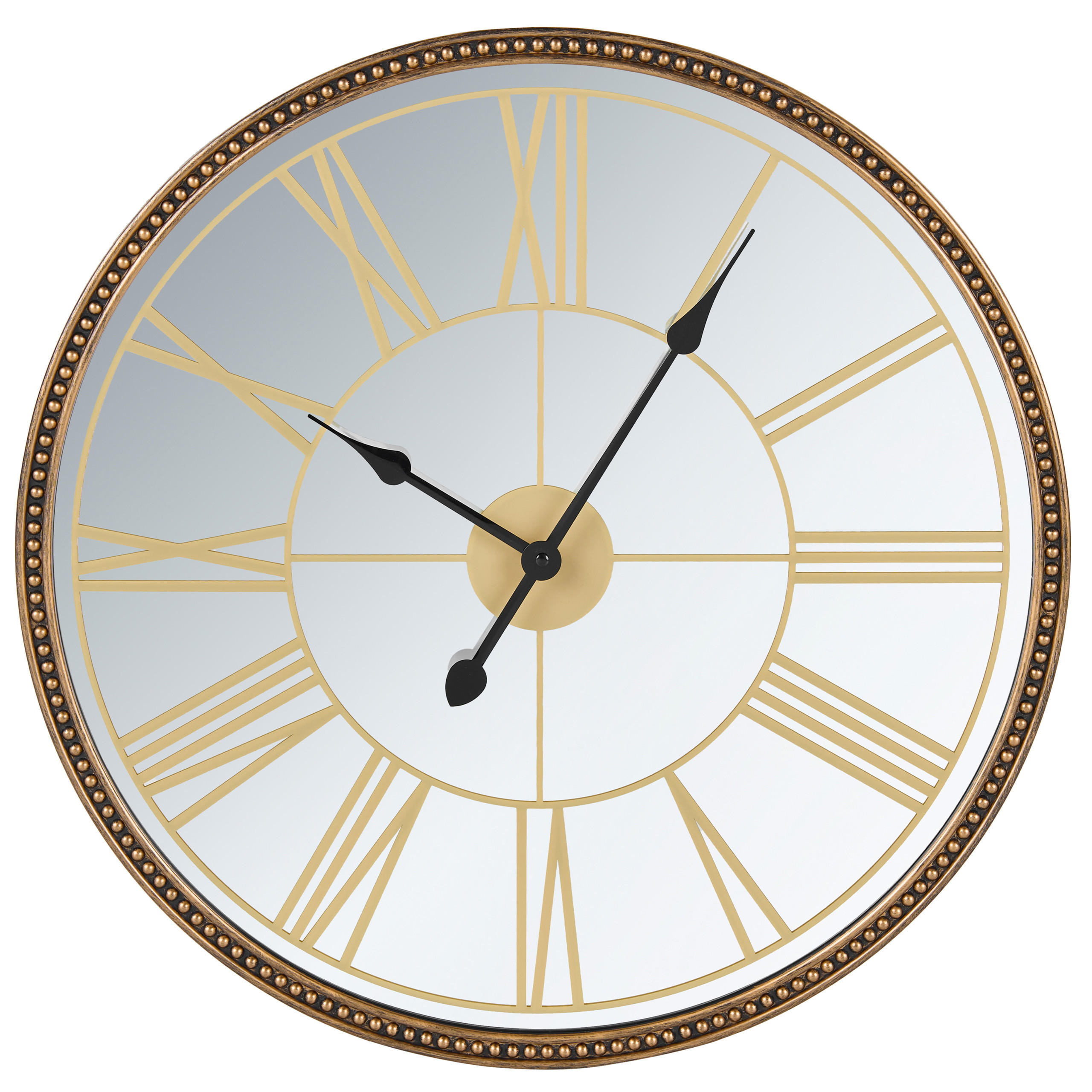 Beliani Wanduhr Gold 56x56x2 cm