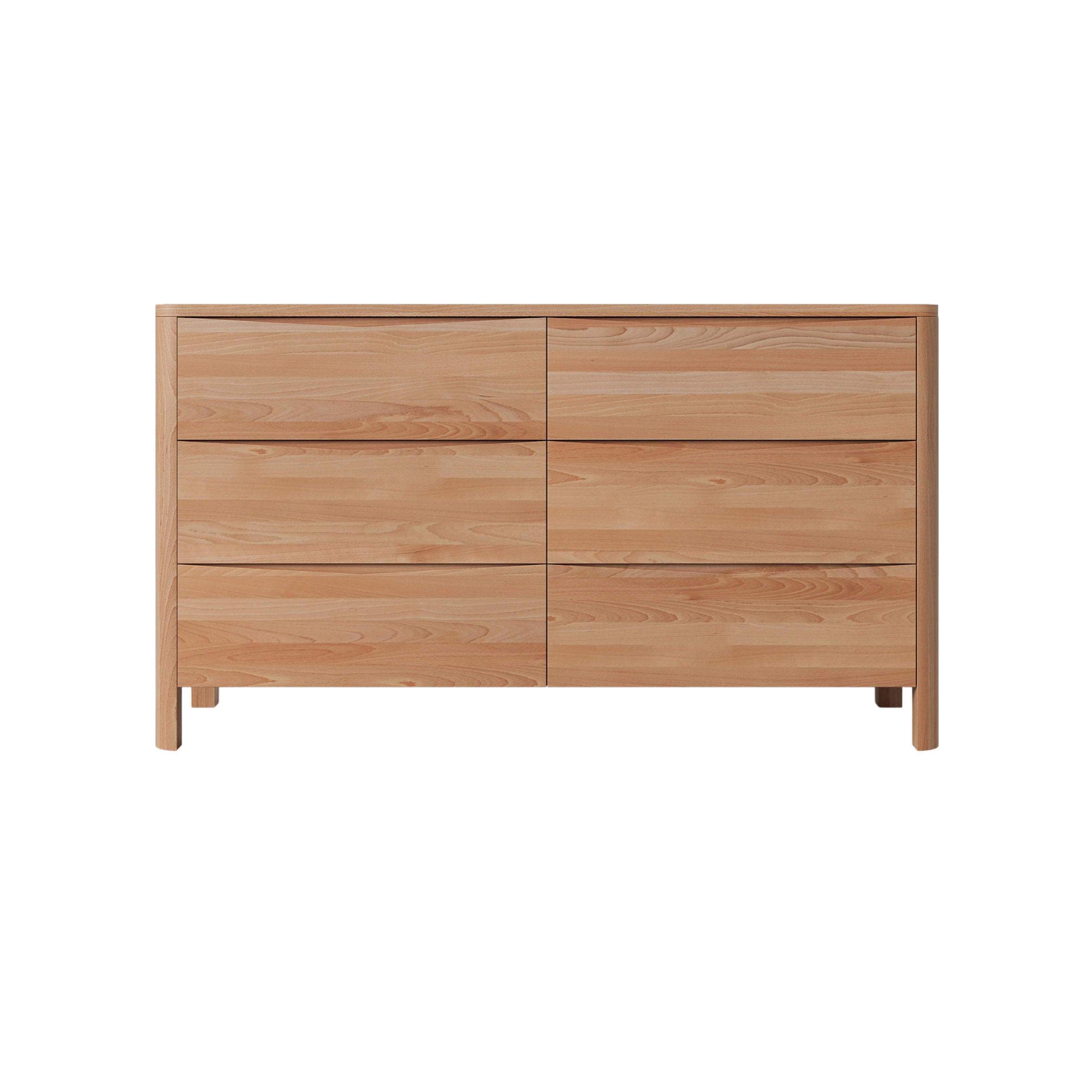 HOLZKOMMODE Modena Low 150, Naturfarben - Buchefarben, Holz/Buchenholz (150.5/91.5/45cm) - Visby