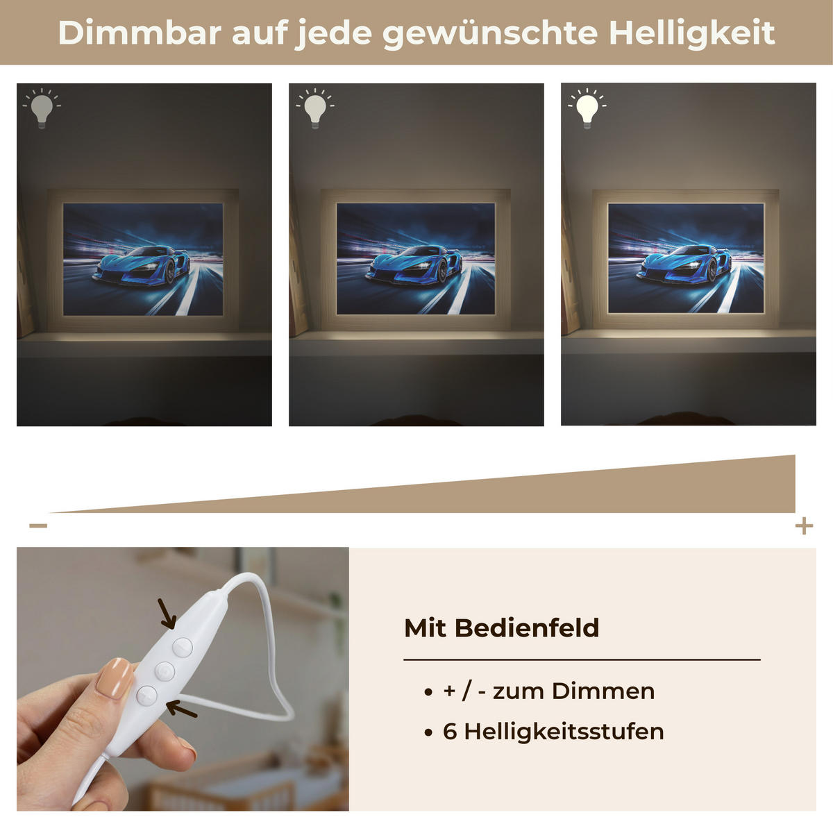 NACHTTISCHLAMPE Auto - Blau - Jungen - Kind 20x15 cm - Blau, Holzwerkstoff (8/20/15cm)