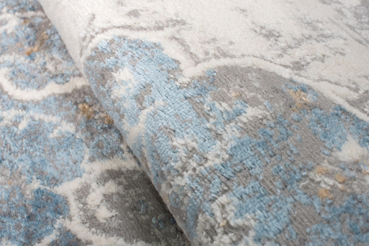 TEPPICH VALLEY Grau Blau 300/400 cm - Blau, Textil (300/400cm) - Tapiso