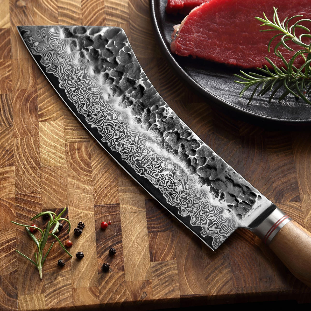 BLOCKMESSER 22,5 cm - Braun, Holz/Metall (37cm) - Wakoli