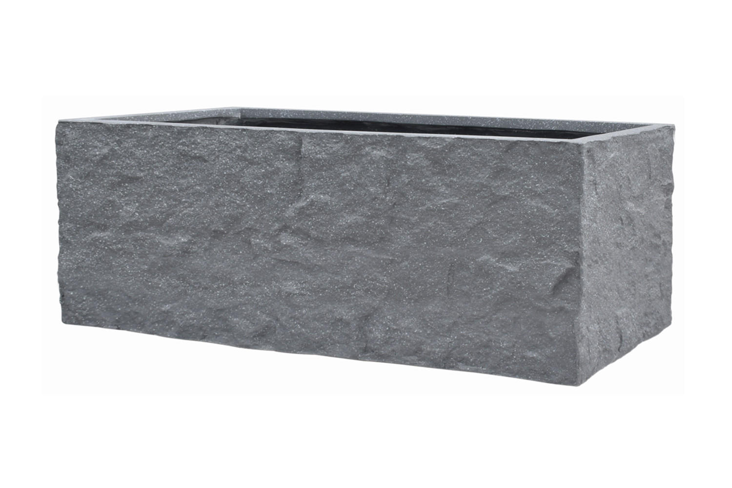 PFLANZKASTEN The Rock 20x64x20 cm, Grau, Fiberstone - Anthrazit, Kunststoff (83/73/33cm) - dasmöbelwerk
