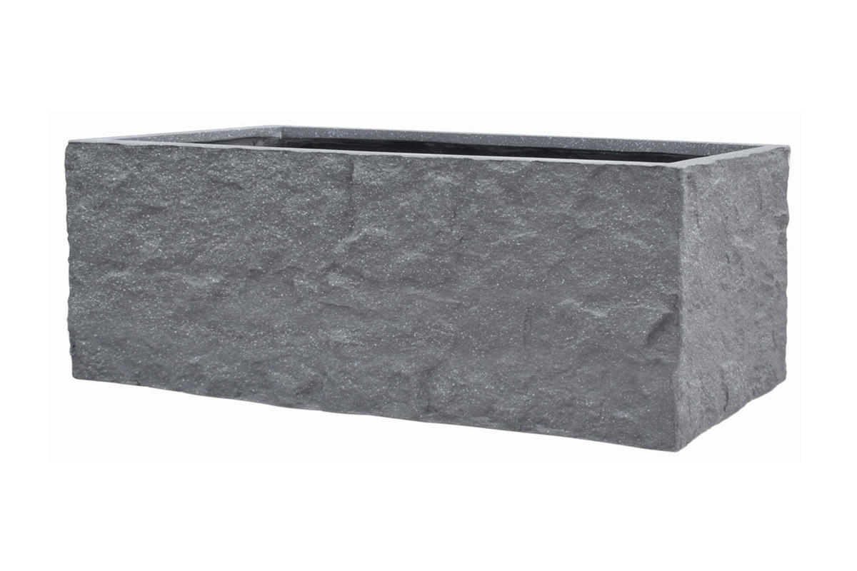 PFLANZKASTEN The Rock 20x64x20 cm, Grau, Fiberstone - Anthrazit, Kunststoff (83/73/33cm) - dasmöbelwerk