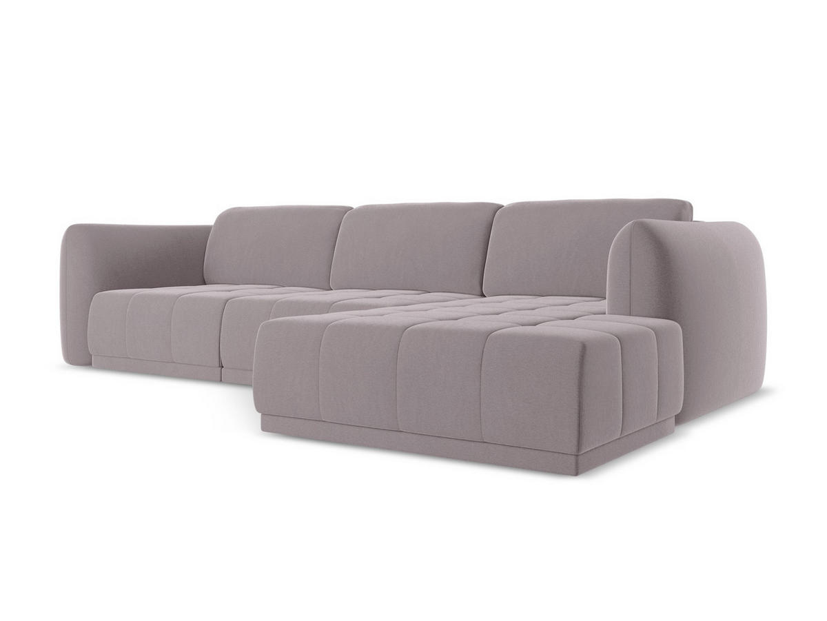 ECKSOFA Rechts Samt Stoff Violett - Lila/Flieder, Kunststoff/Textil (290/170cm) - Makamii