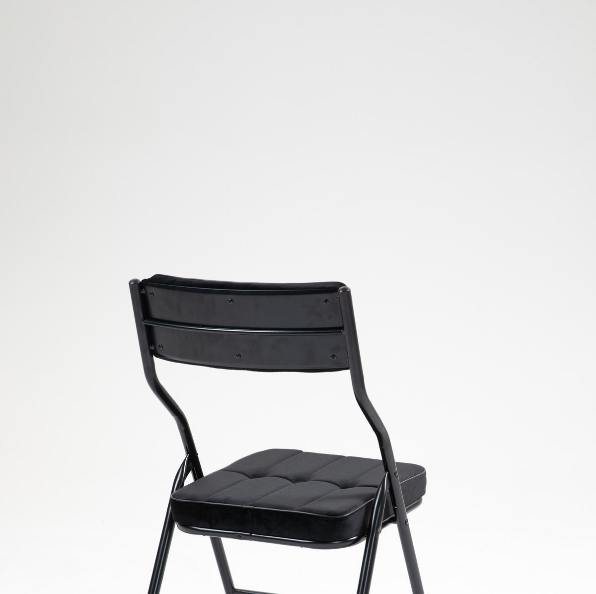 KLAPPSTUHL gepolstert klappbar Stahl Schwarz 2er-Set - Schwarz, Metall (47/80/46cm) - Meubliv