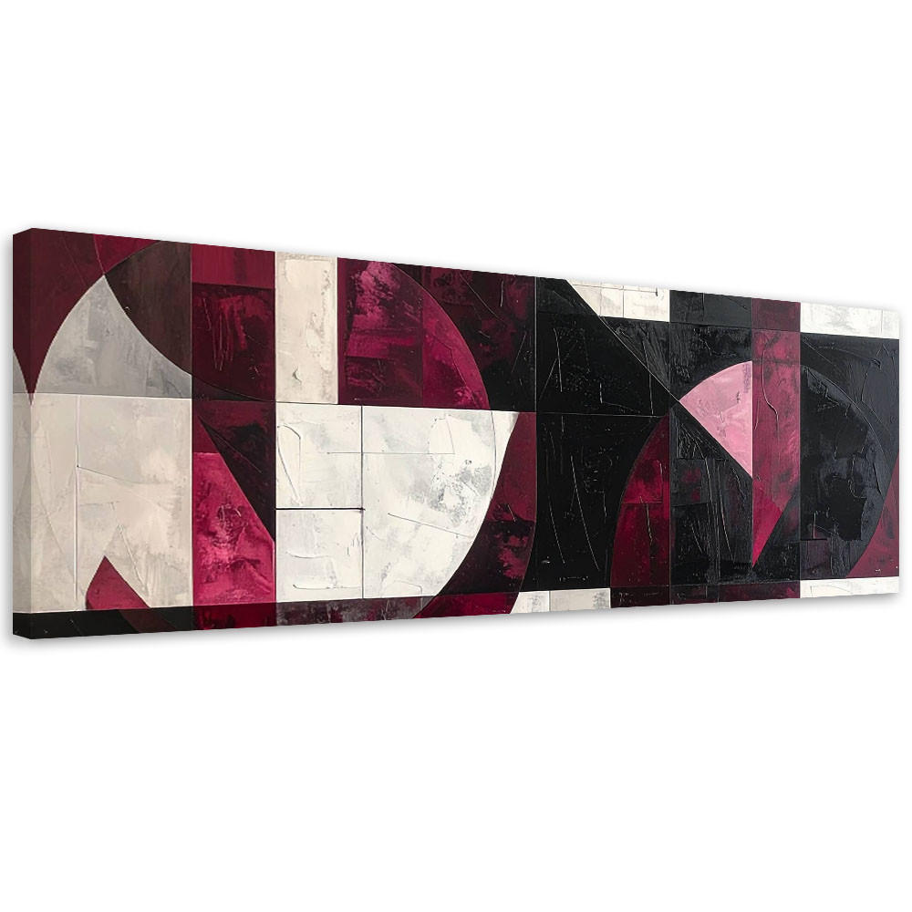 LEINWANDBILD 3D und geometrisch 120x40cm - Rot, Textil (120/40cm) - Feeby