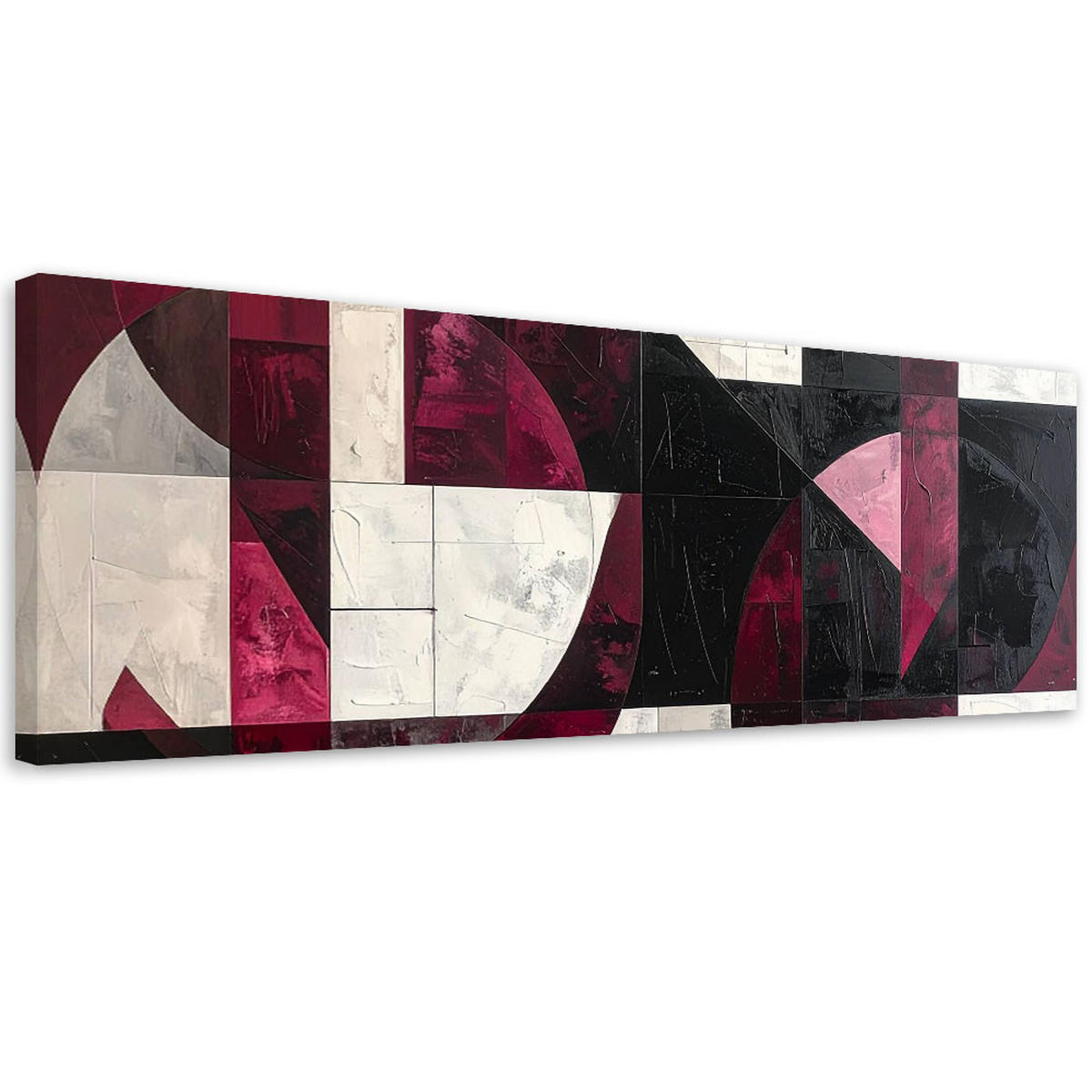 LEINWANDBILD 3D und geometrisch 120x40cm - Rot, Textil (120/40cm) - Feeby