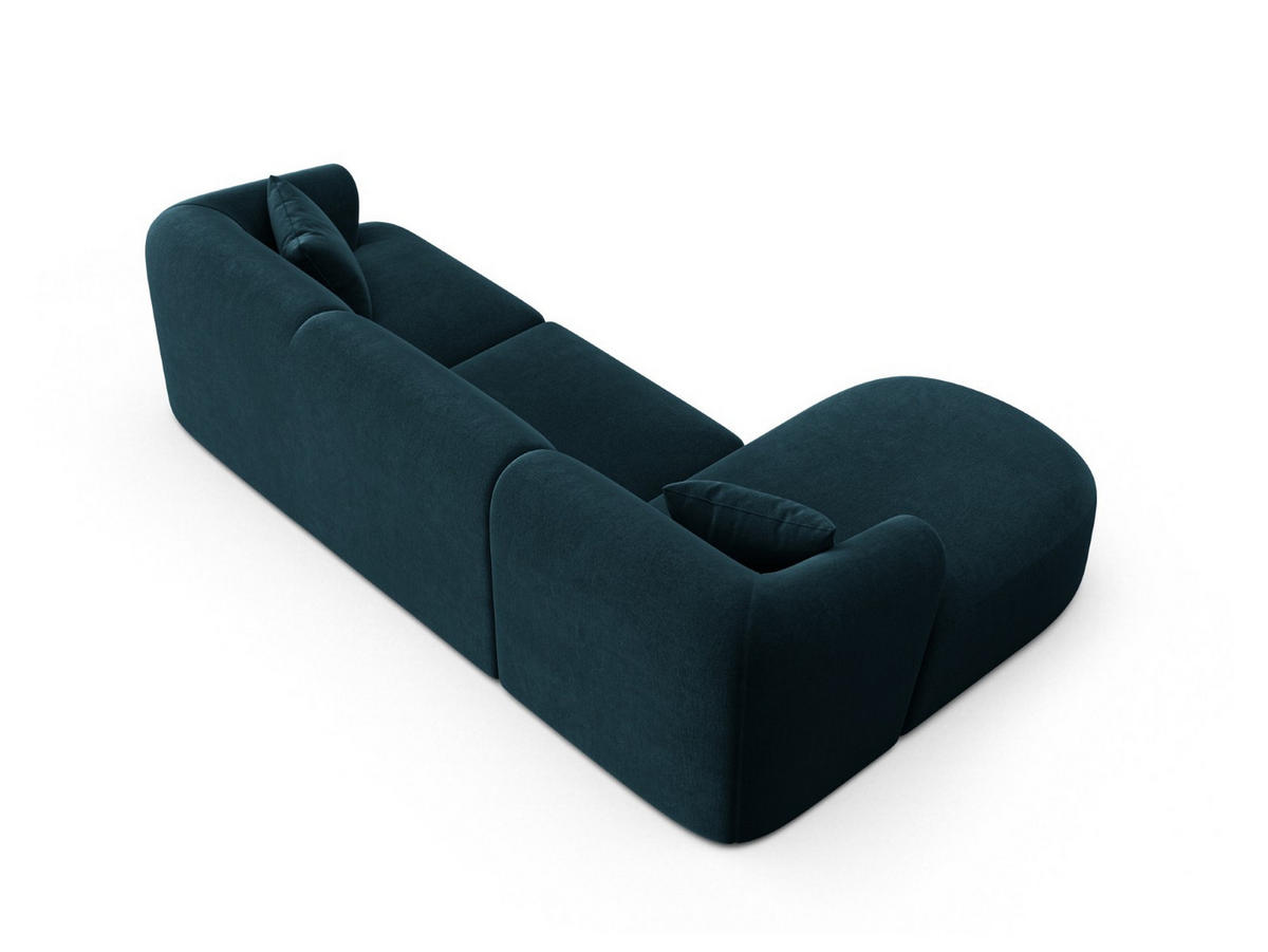 MODULARES-ECKSOFA links Campi aus Samt petrol 4 Sitzplätze - Petrol, Textil (156/256cm) - Cosmopolitan Design
