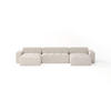 ECKSOFA Bouclé-Stoff 10 Sitzer Bornum U, Creme - Creme, Textil (386/70/155cm) - Meblito