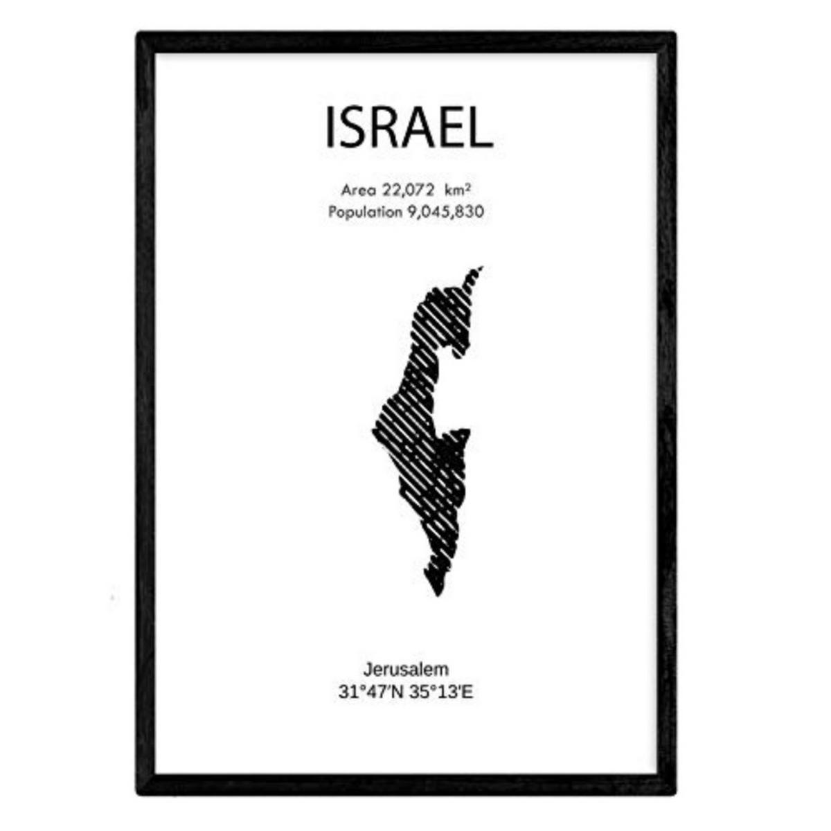 POSTER Länder & Kontinente Israel A3 Rahmenlos - Klar, Papier (29.7/5/42cm) - Nacnic