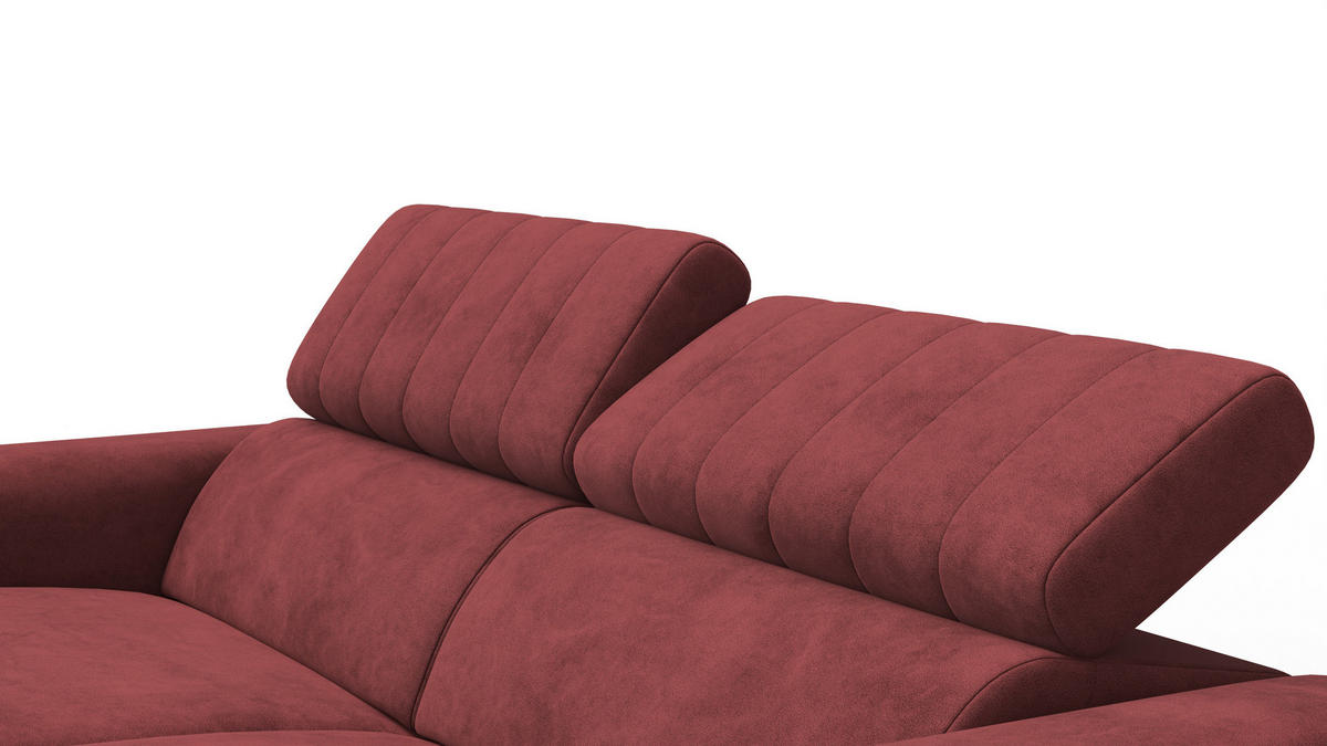 RELAXSOFA NORDEL 3-Sitzer, bordeaux - Bordeaux/Schwarz, Holz/Textil (194/80/105cm) - Courtois Laville
