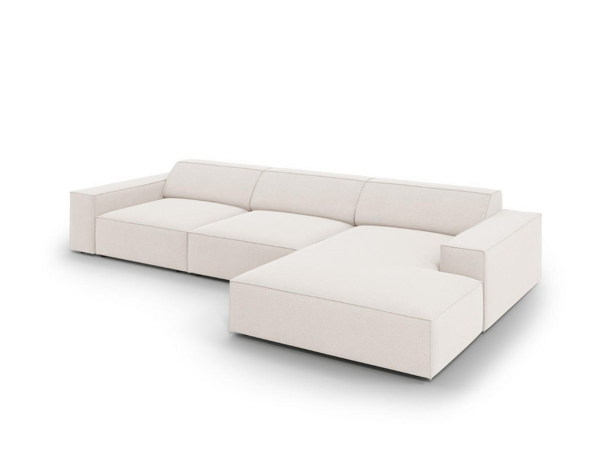ECKSOFA rechts Jodie aus strukturiertem Stoff leichtes beige 4 Sitzplätze - Beige, Textil (166/284cm) - Micadoni