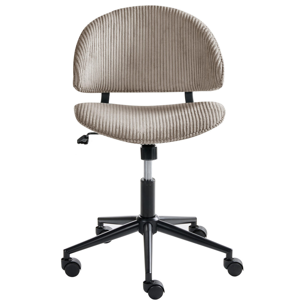 BÜROSTUHL Cord Taupe Kiana - Taupe, Textil (55/74/55cm) - Beliani