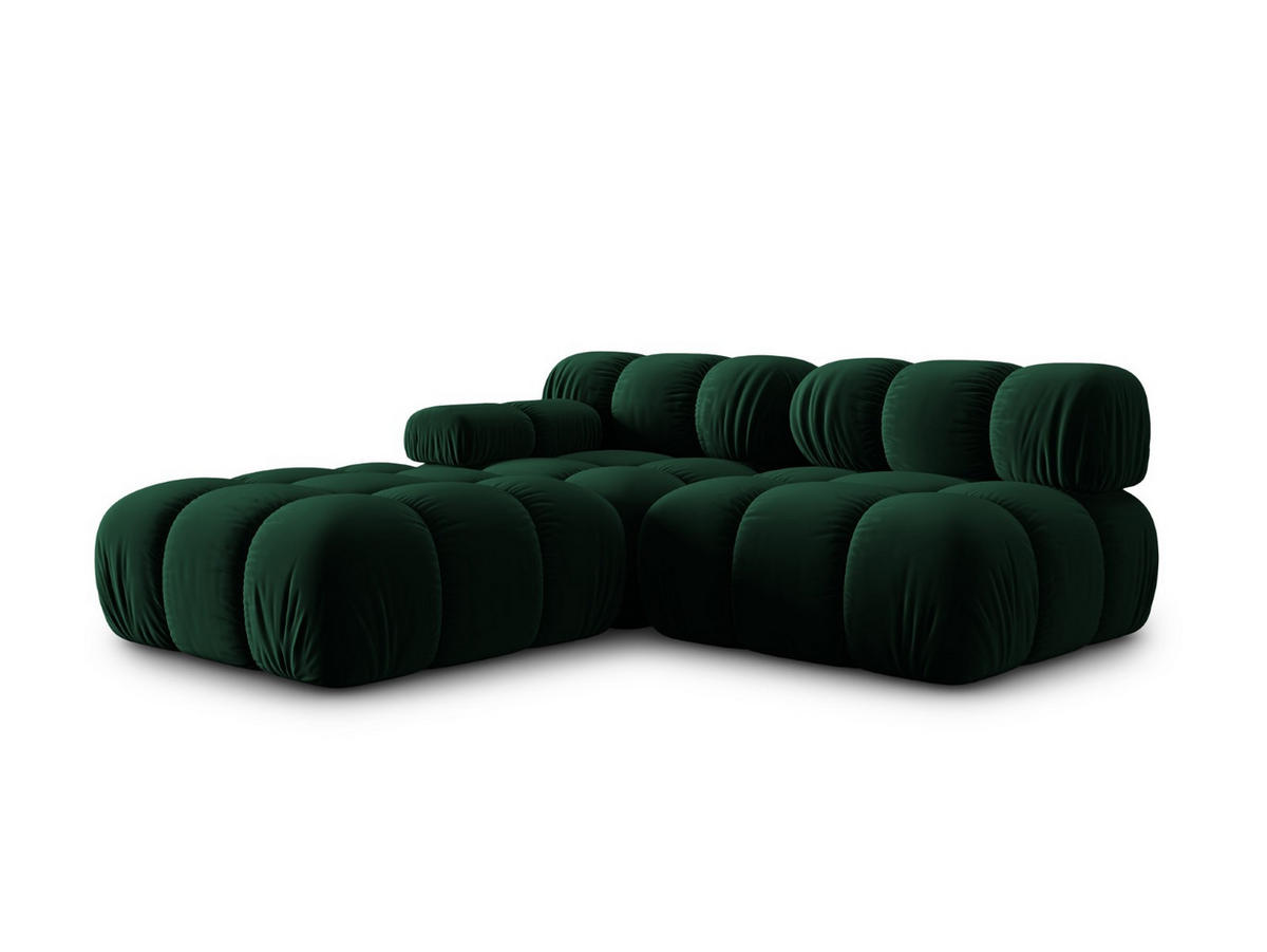 MODULARES-SOFA rechts Bellis aus Samt flaschengrün 4 Sitzplätze - Grün, Textil (94/63/282cm) - Micadoni
