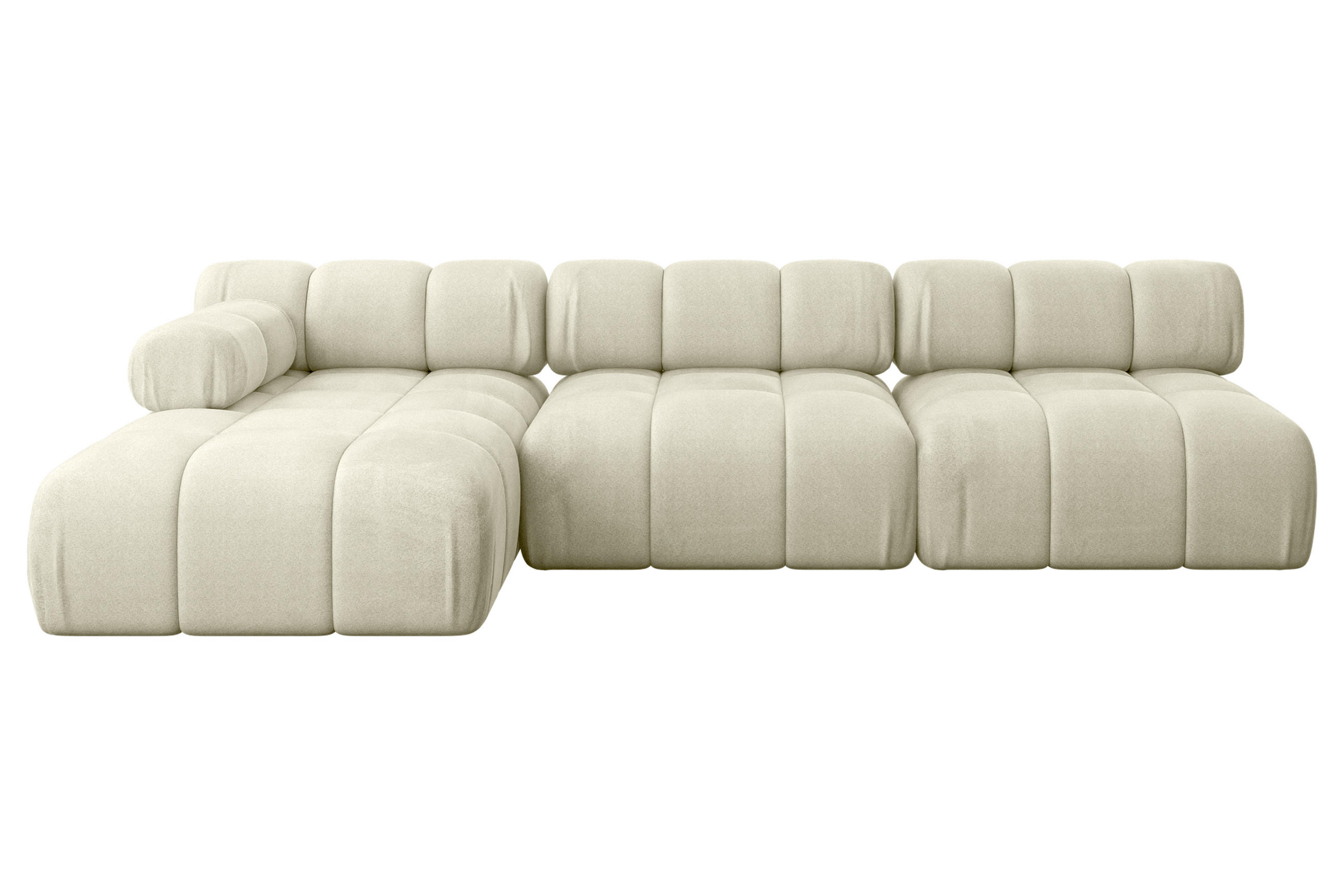 ECKSOFA modulares Sofa Razon-L2 - 285x160x70 cm Beige Velours - Beige, Holzwerkstoff/Textil (285/160cm) - ALTDECOR