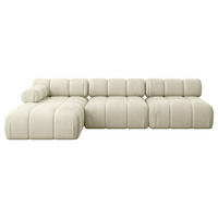 ECKSOFA modulares Sofa Razon-L2 - 285x160x70 cm Beige Velours - Beige, Holzwerkstoff/Textil (285/160cm) - ALTDECOR