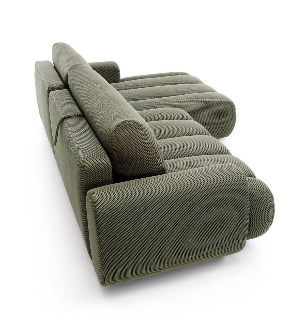 ECKSOFA SITO Grün Jersey mit Schlaffunktion - Grün, Holz (272/168cm) - MASSENO