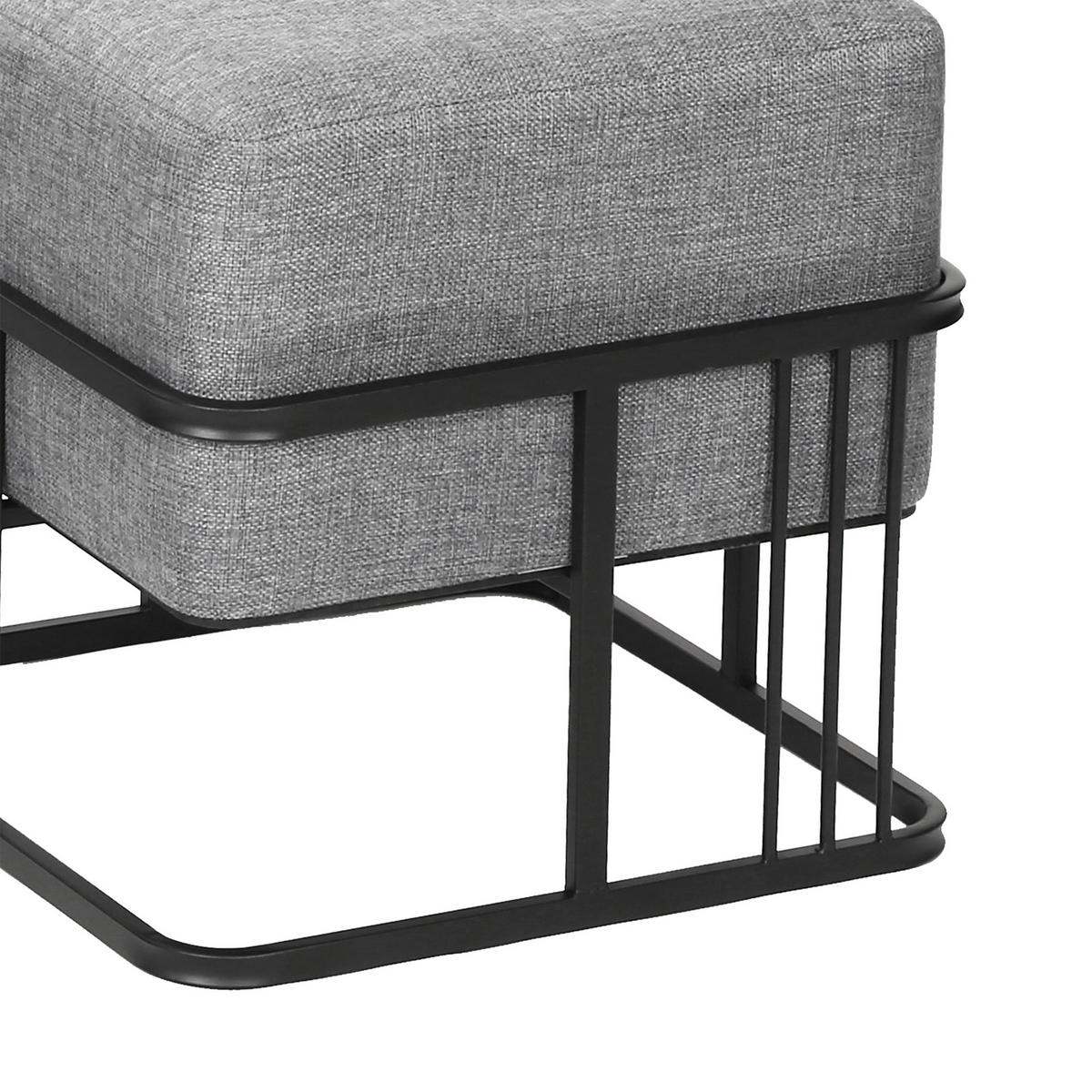 SADA STOLIČEK 2 KS Tas - černá/světle šedá, kov/kompozitní dřevo (38/38/38cm) - [en.casa]