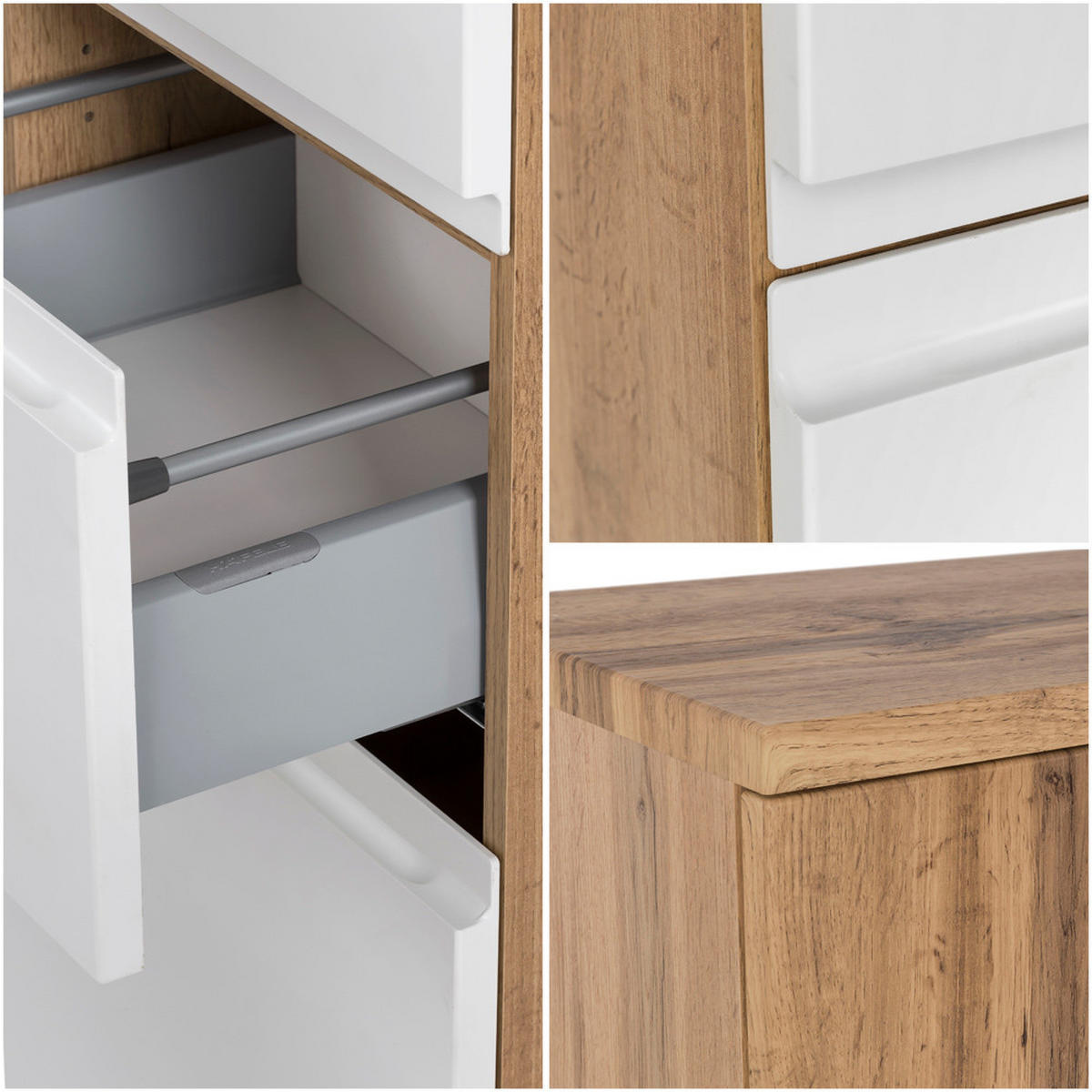 BADMÖBEL-SET 4-TLG. Vasto-03 - Weiß, Holzwerkstoff (185/200/47cm) - Lomado