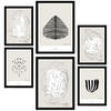 POSTER Set Mit 6 Schwarze & Beige Abstrakte Kunst A3 & A4 Schwarzer Rahmen - Schwarz, Papier (29/3cm) - Nacnic
