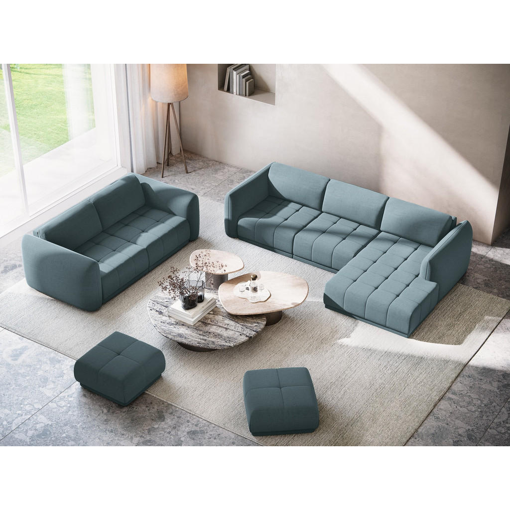Thumbnail - Makamii Wohnlandschaft, Petrol, Textil, 4-Sitzer, Füllung: Schaumstoff, U-Form, 370x74x170 cm, Made in EU, Wohnzimmer, S...