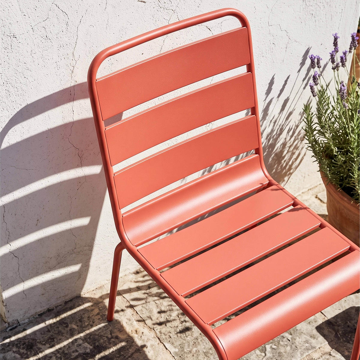 GARTENSTUHL, Lehm - Pink, Metall (42/83/53cm) - Oviala