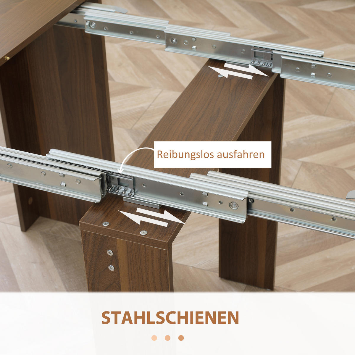 ESSTISCH Klapptisch ausziehbarer Küchentisch Esszimmertisch Holztisch Braun - Braun, Holzwerkstoff (180/85/75cm) - HOMCOM