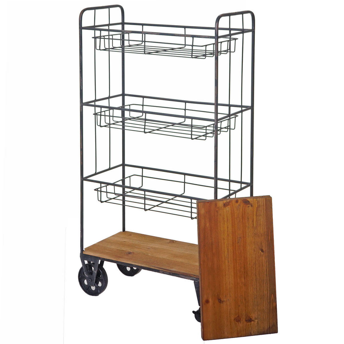 ROLLWAGEN MIT KÖRBEN Braun - Braun, Holz (67/120/32cm) - MCW