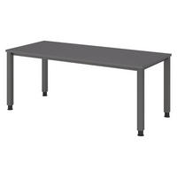 SCHREIBTISCH Serie-Q Gestell: Graphit 80/180/74 cm in Graphitfarben - Graphitfarben, Holzwerkstoff (80/180/74cm) - bümö