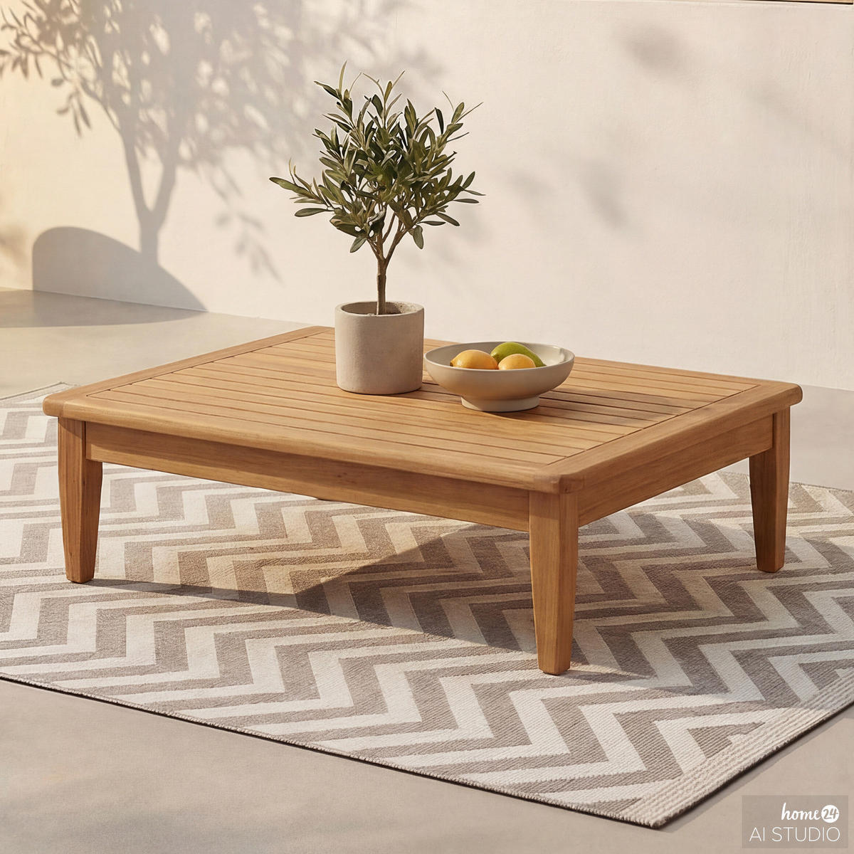 LOUNGETISCH - Akazie massiv - Akazie Braun - Braun/Akaziefarben, Holz (80/80/25cm) - home24