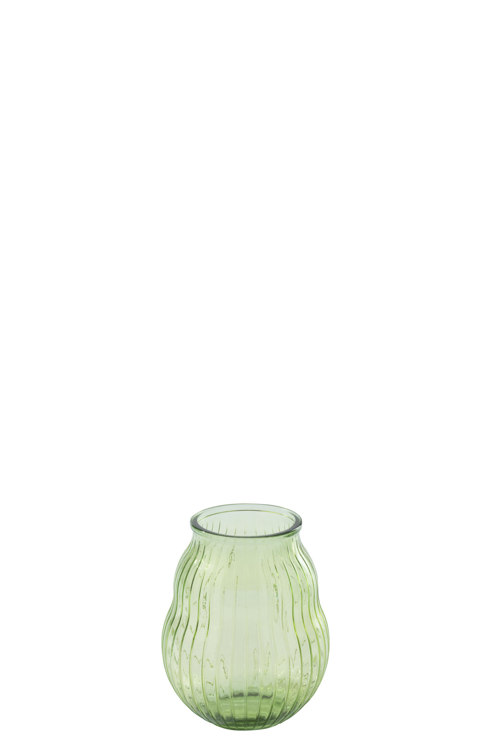 WINDLICHT RUND GESTREIFT - Grün, Glas (29/35.5cm) - J-Line