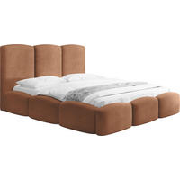 POLSTERBETT Harmony mit Bettkasten & Lattenrost in Terrakotta Chenille 140 x 200 cm - Birkefarben/Terracotta, Holzwerkstoff/Kunststoff (140/200cm) - WFL GROUP