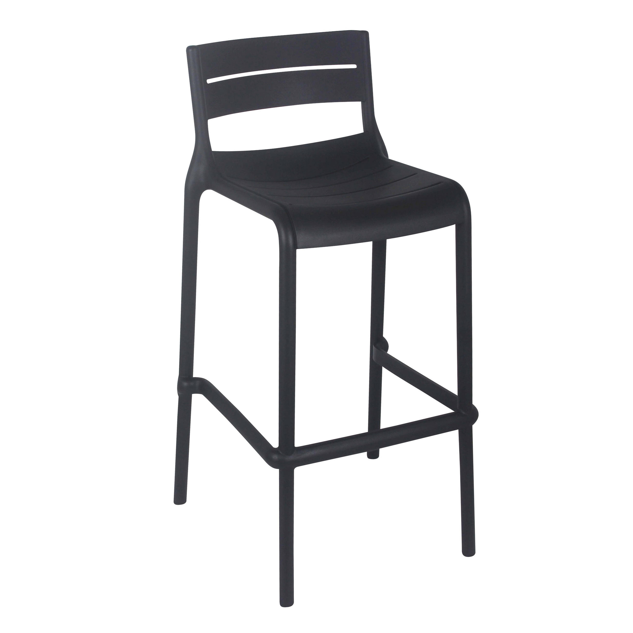 HOCHSTUHL 4-tlg., Schwarz - Schwarz, Kunststoff (49/51cm) - Oviala