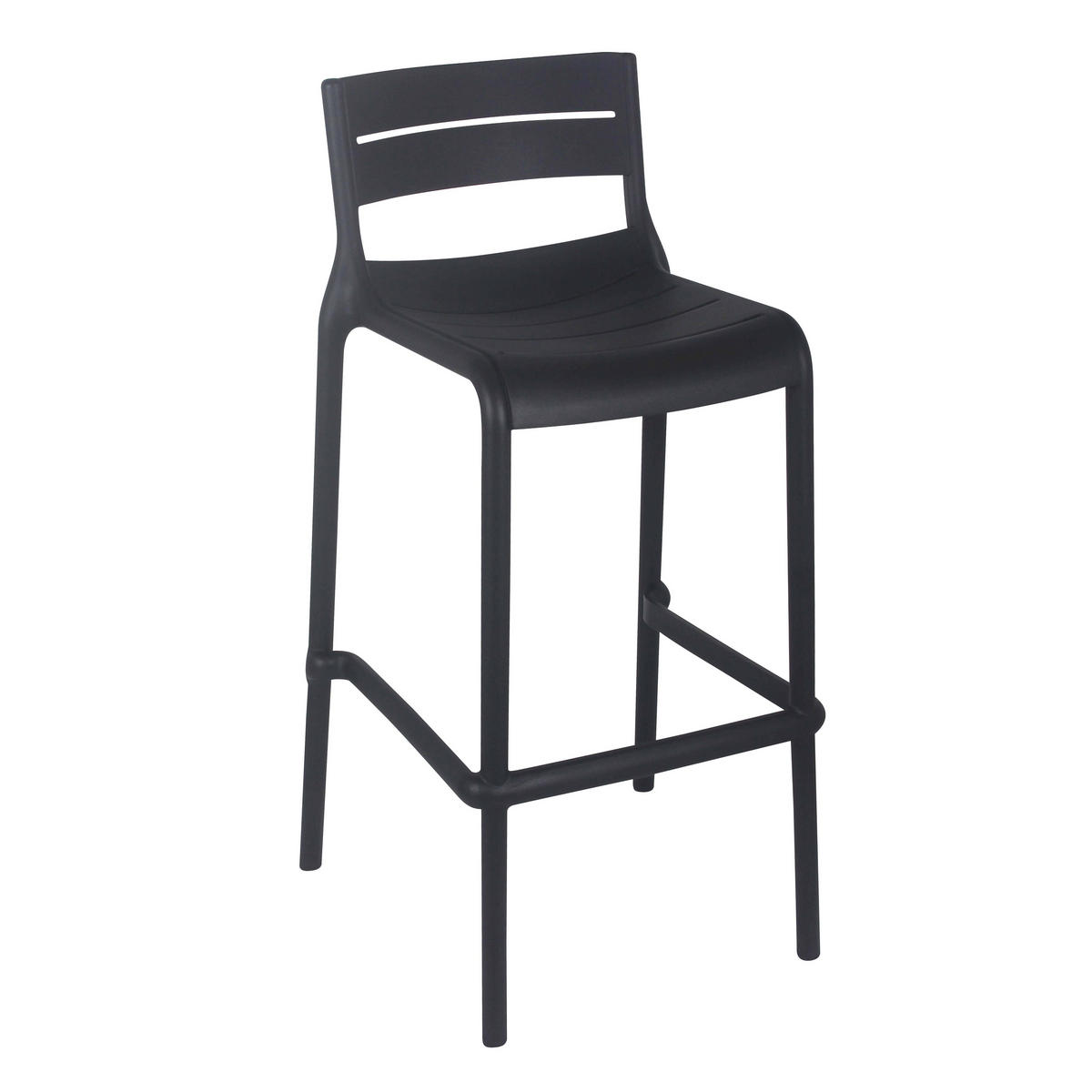 HOCHSTUHL 4-tlg., Schwarz - Schwarz, Kunststoff (49/51cm) - Oviala