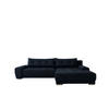 ECKSOFA WAVE Mit Schlaffunktion, Stoff SORO, Dunkelblau Rechts - Dunkelblau, Holz (281/105cm) - Kaiser Möbel