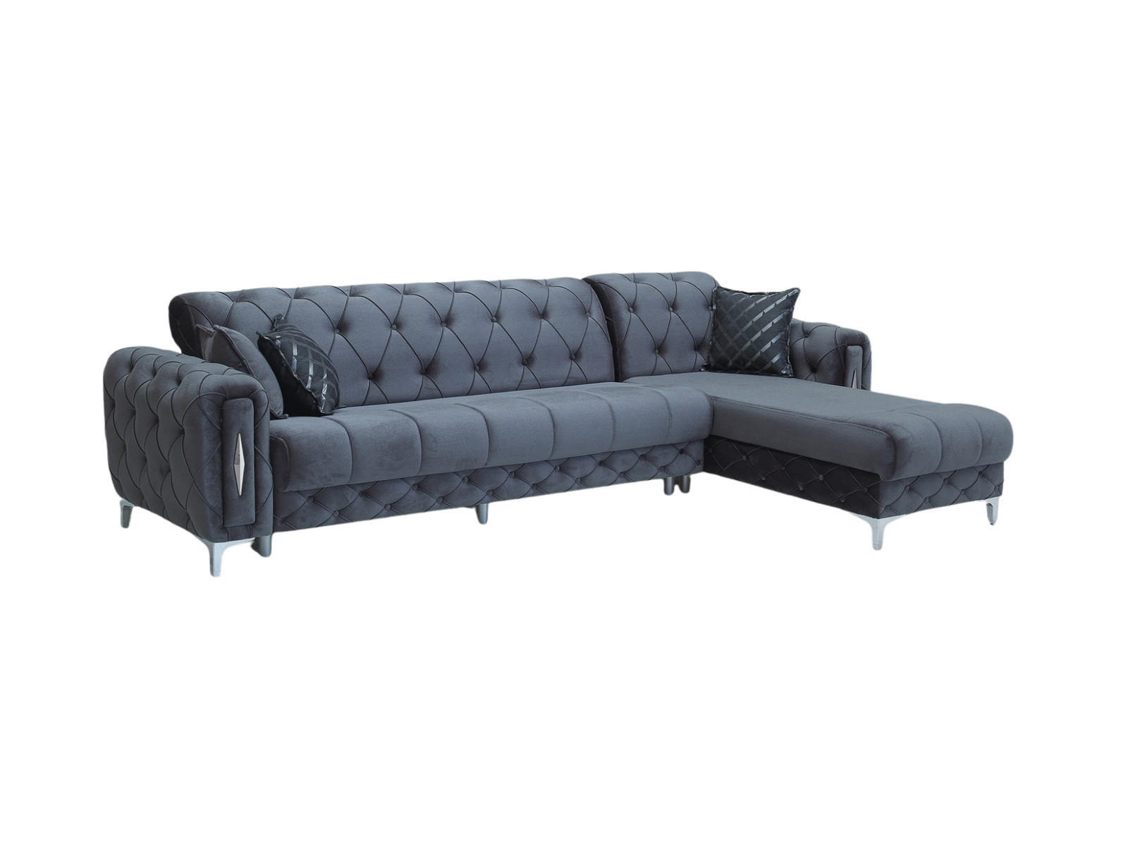 ECKSCHLAFSOFA Patna Anthrazit Relax - Langer Schenkel Links - Anthrazit, Holzwerkstoff/Kunststoff (310/180cm)